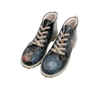 DOGO Men's Vegan Leather Dark Blue Ankle Boots - Times Up Deer Pattern, Multicolored, 11 UK