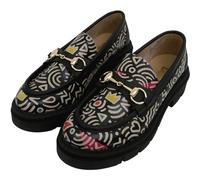 DOGO Penny Loafers for Women - Handmade and Vegan Leather Platform Loafers for Women, Abstract Outline, Size 6