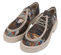 DOGO Platform Loafers for Women - Handmade and Vegan Leather Penny Loafers for Women, Family Time Design, Size 8