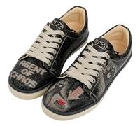 DOGO Vegan Leather Sneakers for Women - Handmade and Unique Design Fashion Sneakers for Women, Agent of Chaos, 2 UK