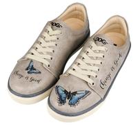 DOGO Vegan Leather Sneakers for Women - Handmade and Unique Fashion Sneakers for Women, Change is Good Design, Size 8