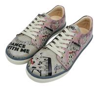 DOGO Vegan Leather Sneakers for Women - Handmade and Unique Fashion Sneakers for Women, Dance with Me Design, Size 6