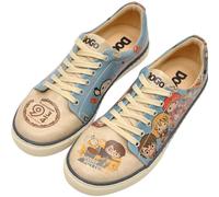 DOGO Vegan Leather Sneakers for Women - Handmade and Unique Fashion Sneakers for Women, Imaginary School Harry Potter Design, Size 10
