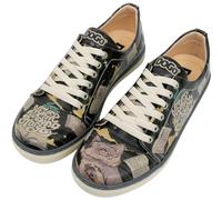 DOGO Vegan Leather Sneakers for Women - Handmade and Unique Fashion Sneakers for Women, Never Ending Story Design, Size 5