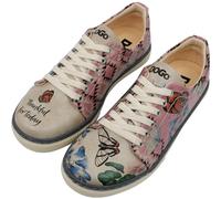 DOGO Vegan Leather Sneakers for Women - Handmade and Unique Fashion Sneakers for Women, Thankful for Today Design, Size 7