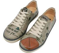 DOGO Vegan Leather Sneakers for Women - Handmade and Unique Fashion Sneakers for Women, This is Our Happy Place Design, Size 8