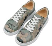 DOGO Wedge Platform Sneakers for Women - Handmade Vegan Leather, Unique Chunky Sneakers Sound of The Sea Design, Size 9