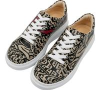 DOGO Wedge Sneakers for Women - Handmade and Vegan Leather Platform Sneakers for Women, Unique Chunky Sneakers Rivers on The Sofa Design, Size 8