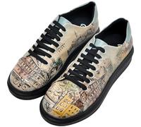 DOGO Wedge Sneakers for Women - Handmade and Vegan Leather Platform Sneakers for Women, Unique Chunky Sneakers Take A Walk Design, Size 6