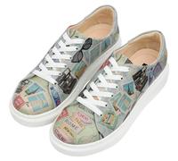 DOGO Wedge Sneakers for Women - Handmade and Vegan Leather Platform Sneakers for Women, Unique Chunky Sneakers Ready to Travel Design, Size 9