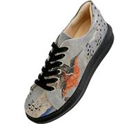 DOGO Wedge Sneakers for Women - Handmade and Vegan Leather Platform Sneakers for Women, Unique Chunky Sneakers Birds Chirping Design, Size 9