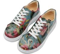 DOGO Wedge Sneakers for Women - Handmade Vegan Leather Platform, Unique Chunky Sneakers Eye Candy & Soul Food Design, Size 5