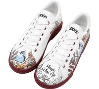 DOGO White Sneakers for Women - Handmade Women's Fashion Sneakers, Vegan Leather and Unique Design, Comfortable Shoes for Women, Ace Sneakers Magic in The Air, Size 6.5