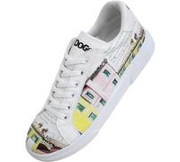 DOGO White Sneakers for Women - Handmade Women's Fashion Sneakers, Vegan Leather and Unique Design, Comfortable Shoes for Women, Ace Sneakers Burano Island, Size 6.5
