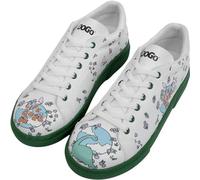 DOGO White Sneakers for Women - Handmade Women's Fashion Sneakers, Vegan Leather and Unique Design, Womens Sneakers Life Goes On Design, Size 5.5
