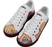 DOGO White Sneakers for Women - Handmade Women's Fashion Sneakers, Vegan Leather and Unique Design, Womens Sneakers India Design, Size 9.5