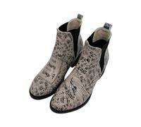 DOGO Women's Vegan Leather Beige Ankle Boots - Let Your Dreams Be Your Wings Pattern, Multicolored, 4 UK