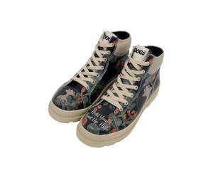 DOGO Women's Vegan Leather Black Ankle Boots - Hold Your Head Up High Pattern, Multicolored, 4 UK