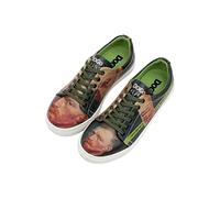 DOGO Women's Vegan Leather Green Trainers - Vincent Van Gogh Self Portrait Muse Motif-40, Multicolored, 7 UK