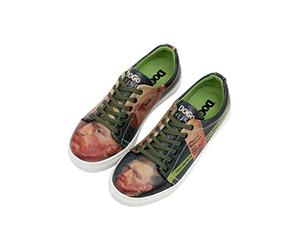 DOGO Women's Vegan Leather Green Trainers - Vincent Van Gogh Self Portrait Muse Motif-40, Multicolored, 7 UK