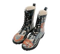 DOGO Women's Vegan Leather Multicoloured Long Boots - Cuddling Season Pattern, Multicolored, 6 UK