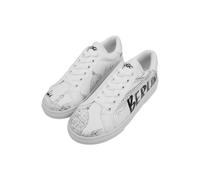 DOGO Women's Vegan Leather White Sneakers - Berlin Pattern, Multicolored, 6 UK