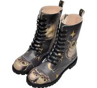 DOGO Zipsy Boots for Women - Handmade and Vegan Leather Mid Calf Boots for Women, Owls Family Design