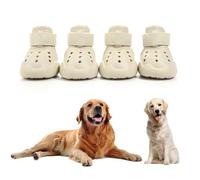DOGOYS Dog Shoes - Non-Slip, Waterproof & Breathable Dog Booties 4Pcs with Rugged Sole - For Hot Pavement, Snowy Winter Days & Summer - Beige