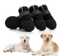 DOGOYS Dog Shoes, Outdoor Dog Boots Non-Slip Waterproof Dog Booties for Medium to Large Dogs 4Pcs for Winter Snowy Day, Summer Hot Pavement with Rugged Sole Black