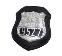 DOGOZ US City of New York Police 9527 Badge with Inlaid Leather Case,Costume Decoration Prop