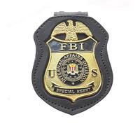 DOGOZ US FBI Internal Affairs Division Special Agent Badge with Inlaid Leather Case,Costume Decoration Prop