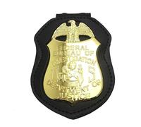 DOGOZ US Federal Bureau of Investigation Badge Department of Justice with Inlaid Leather Case,Costume Decoration Prop