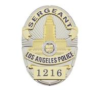 DOGOZ US LAPD Sergeant Los Angeles Police 1216 Badge with Inlaid Leather Case,Costume Decoration Prop
