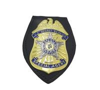 DOGOZ US Secret Service Special Agent Badge with Inlaid Leather Case,Costume Decoration Prop