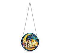 Dogs Acrylic Suncatcher Ornament, With Vibrant Light Reflection, 20cm, Rainbow Window Hanging, Animal Puzzle Ornament, Dog Design, For GArden Decor, Car Hanging, Balcony Display