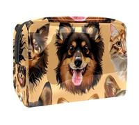 Dogs and a Cat Cosmetic Bag for Women, Travel Toiletries Bags Large PVC Makeup Handy Pouch Organiser with Zipper