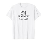 Dogs and Blankets All Day Cozy Lazy Value Graphic T-Shirt, Men, White, M
