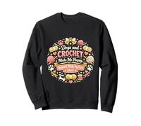 Dogs And Crochet Make Me Happy Funny Crochet Lover Sweatshirt