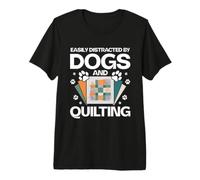 Dogs and Quilting Lover Quilt Maker Hobby Premium T-Shirt