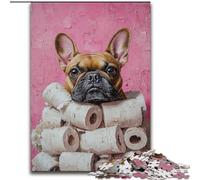 Dogs And Toilet Paper Jigsaw Puzzles for Adults 1000, Learning Educational Toys Family Games with Matching Poster And Trivia Sheet (26x38cm)