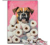 Dogs And Toilet Paper Jigsaw Puzzles for Adults Teenagers Jigsaws Puzzle, Challenging Difficult Deal As Gifts for The Whole Family (26x38cm)