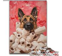 Dogs And Toilet Paper Jigsaw Puzzles for Teenagers 1000, Learning Educational Toys Family Games with Matching Poster And Trivia Sheet (50x75cm)