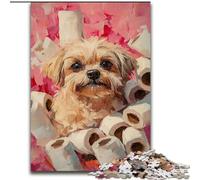 Dogs And Toilet Paper Jigsaw Puzzles for Teenagers 1000 Pieces, Challenging Difficult Deal As Gifts for The Whole Family (26x38cm)
