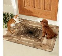Dogs are afraid of 3D hole rugs! These rugs look like they have holes, perfect for fun 3D pranks. Test them out with your dog or cat!