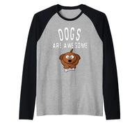 Dogs are Awesome Dog Lovers Tshirt with Dogs on Them Cute Raglan Baseball Tee