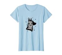 Dogs are Better Than People Paw Print Pet Lover T-Shirt, Women, Baby Blue, S