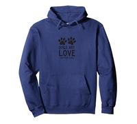 Dogs Are Love On Four Legs Paw Print Pet Lover Pullover Hoodie, Adult Unisex, Navy, M