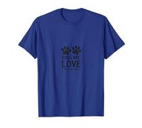 Dogs are Love On Four Legs Paw Print Pet Lover T-Shirt, Men, Royal Blue, M