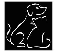 Dogs are Man's Best Friend But A Dog's Best Friend Might Be A Cat Vinyl Decal Car Sticker Motorcycle Sticker(Silver,30X30CM)