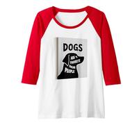 Dogs are My Favorite Pooling People - Pet Lover Raglan Baseball Tee, Women, Red/White, XL
